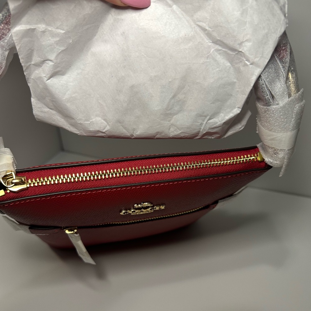 Coach NWT 1941 Red Crossgrain Leather Mini Rowan File Crossbody - Picture 7 of 15